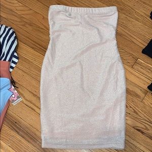 Pink sparkly tight dress. NEVER WORN.